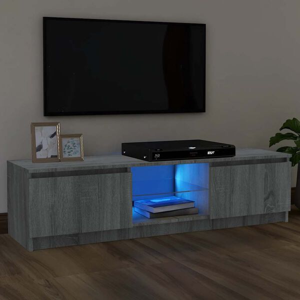 vidaXL sz&uuml;rke sonoma sz&iacute;nű TV-szekr&eacute;ny LED l&aacute;mp&aacute;kkal 120 x 30 x 36cm