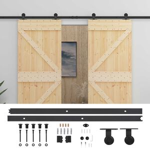 vidaXL Cs&uacute;sz&oacute; ajt&oacute; 2 db 90 x 210 cm T&ouml;m&ouml;r Fenyőfa