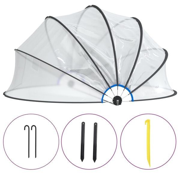 vidaXL kerek PVC medencekupola 376x188 cm