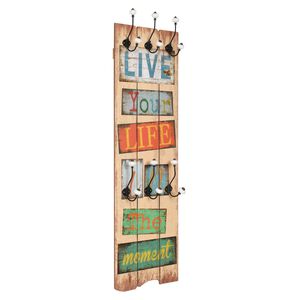 vidaXL falra szerelhető fogas 6 akaszt&oacute;val 120 x 40 cm &bdquo;LE LIFE&rdquo;
