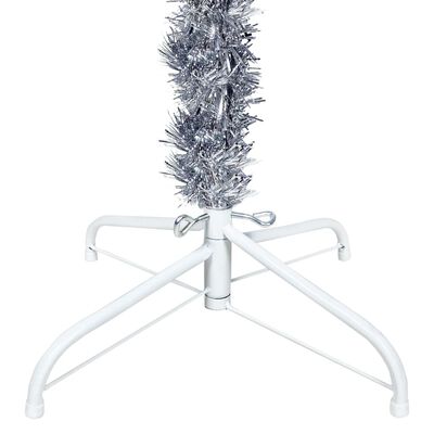 vidaXL ezüstszínű megvilágított vékony karácsonyfa 180 cm