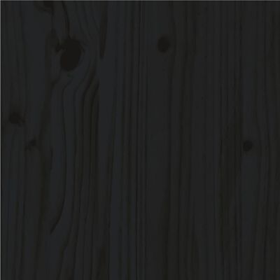 vidaXL Double fekete tömör fa ágykeret 135 x 190 cm