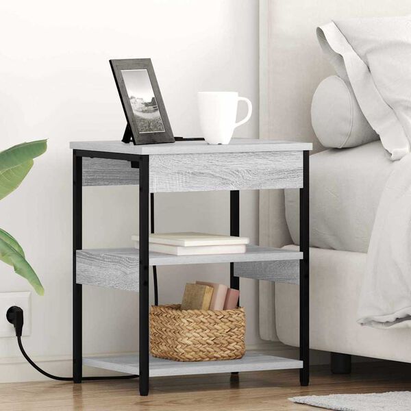 vidaXL &Eacute;jjeliszekr&eacute;ny Sz&uuml;rke Sonoma 41 x 31 x 51 cm Faanyag