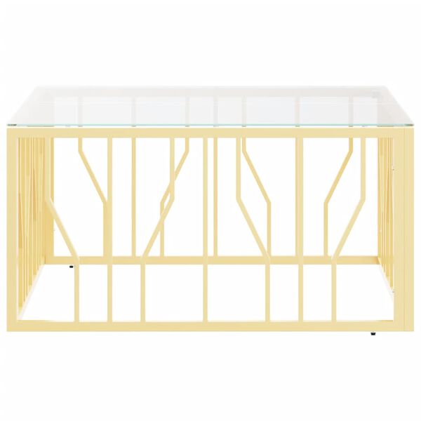 vidaXL ezüstszínű üveg és rozsdamentes acél dohányzóasztal 80x80x40 cm