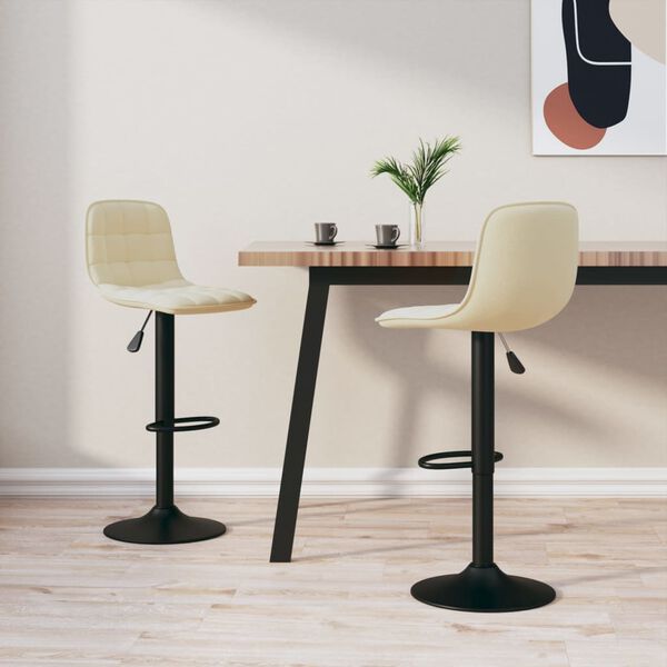 vidaXL 2 db krémszínű bársony bárszék