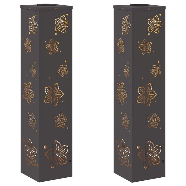 vidaXL Napelemmel műk&ouml;dő LED &ouml;sv&eacute;ny vil&aacute;g&iacute;t&aacute;s 2 pcs Fekete