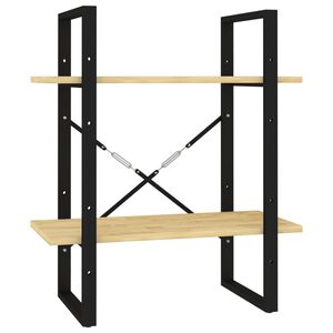 vidaXL k&eacute;tszintes t&ouml;m&ouml;r fenyőfa k&ouml;nyvszekr&eacute;ny 60 x 30 x 70 cm