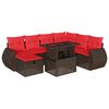 vidaXL 8 db barna polyrattan kerti kanap&eacute;garnit&uacute;ra p&aacute;rn&aacute;kkal