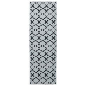 vidaXL Szőnyeg fut&oacute; ORIZ 1150 gsm Fekete h&aacute;l&oacute;s minta