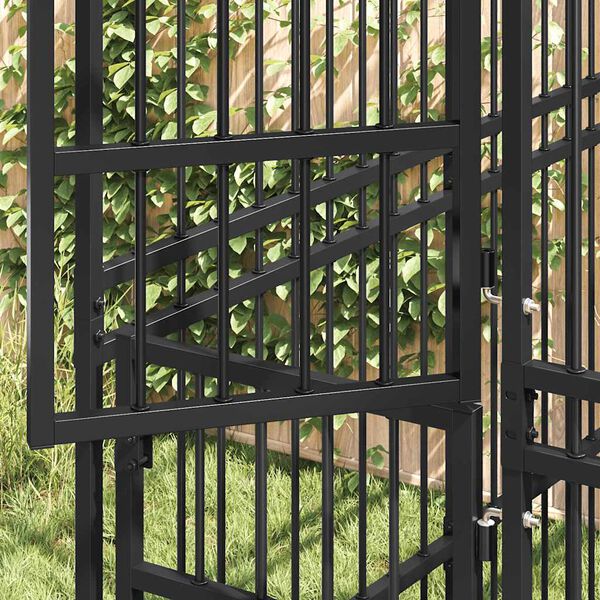 vidaXL ac&eacute;l k&uuml;lt&eacute;ri kutyakennel tetővel 11,06 m&sup2;