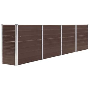 vidaXL barna horganyzott ac&eacute;l kerti magas&aacute;gy&aacute;s 320 x 40 x 77 cm