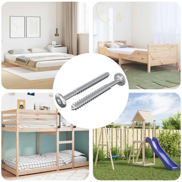 vidaXL Fa Csavarok 2 pcs Ez&uuml;st M6 x 70 mm Ac&eacute;l