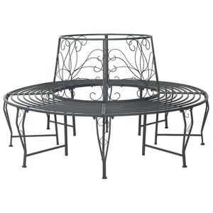 vidaXL Fa pad 8-&Uuml;lőhelyek sz&aacute;ma &Oslash; 160 x 89 cm Ac&eacute;l Ez&uuml;st Sz&uuml;rke Kerek