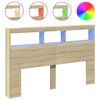 vidaXL sonoma t&ouml;lgy sz&iacute;nű &aacute;thidal&oacute;szekr&eacute;ny LED-ekkel 160 x 17 x 102 cm