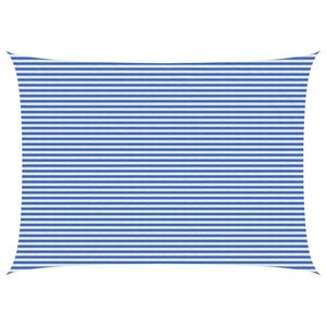 vidaXL Napernyő V&aacute;szon 5 x 6 m HDPE N&eacute;gysz&ouml;gletes K&eacute;k &eacute;s Feh&eacute;r