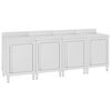 vidaXL rozsdamentes ac&eacute;l kereskedelmi munkapultszekr&eacute;ny 240x60x96 cm