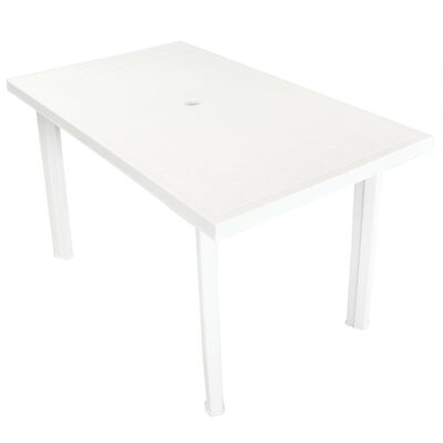 vidaXL fehér műanyag kerti asztal 126 x 76 x 72 cm