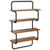 vidaXL 4-Tier Fali Polc Antik Fa 40 x 24,5 x 104 cm Szerelt Fa