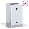 vidaXL 12 db horganyzott ac&eacute;lb&oacute;l oszlopalapok n&eacute;gyzet alak&uacute;ak 91x91 mm