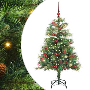 vidaXL Mű kar&aacute;csonyfa LED -es l&aacute;mp&aacute;kkal Z&ouml;ld 150 cm PVC &eacute;s f&eacute;m