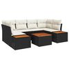 vidaXL Kerti Kanap&eacute; Szett p&aacute;rn&aacute;val 6 pcs Fekete Poli rattan