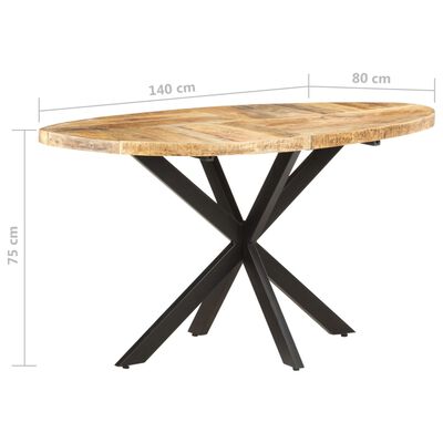 vidaXL tömör mangófa étkezőasztal 140 x 80 x 75 cm