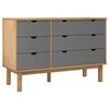 vidaXL OTTA barna-sz&uuml;rke t&ouml;m&ouml;r fenyőfa &eacute;jjeliszekr&eacute;ny 111x43x73,5 cm