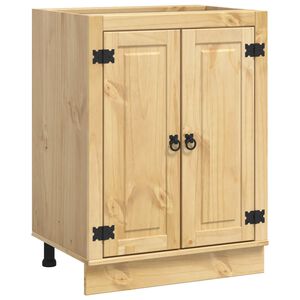 vidaXL Cabinet ajt&oacute;val SKI M&eacute;zes Barna 60 x 46 x 81,5 cm T&ouml;m&ouml;r fenyőfa