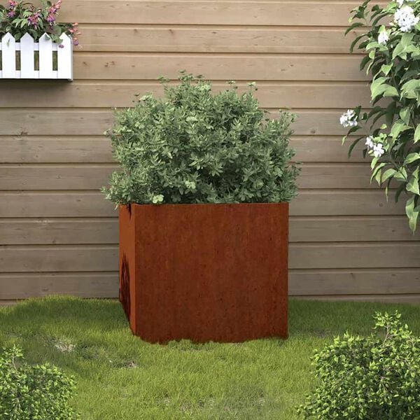 vidaXL corten ac&eacute;l n&ouml;v&eacute;nytart&oacute; 32 x 30 x 29 cm