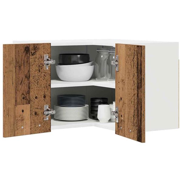 vidaXL F&uuml;ggő szekr&eacute;ny R&eacute;gi fa &eacute;s feh&eacute;r 57 x 57 x 40 cm Faanyag