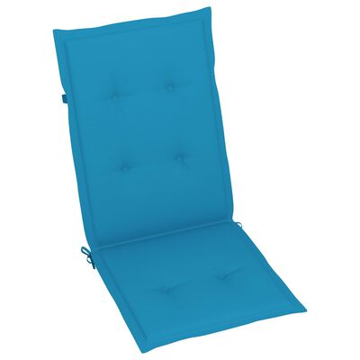 vidaXL 6 db tömör tíkfa kerti szék kék párnával