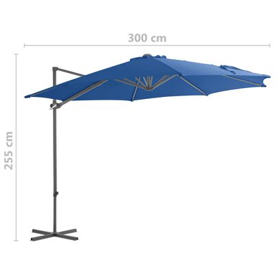 vidaXL azúrkék konzolos napernyő acélrúddal 300 cm