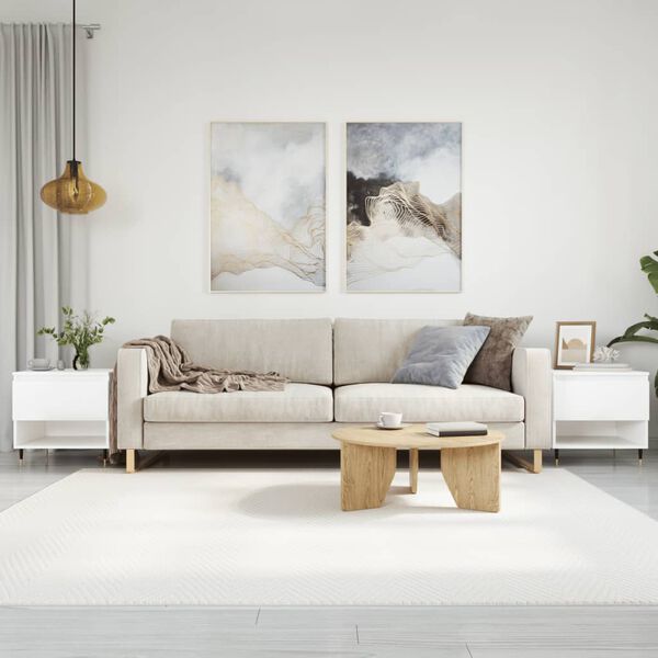 vidaXL 2 db magasf&eacute;nyű feh&eacute;r szerelt fa doh&aacute;nyz&oacute;asztal 50 x 46 x 50 cm