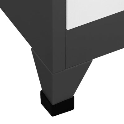vidaXL antracitszürke és fehér acél zárható szekrény 90 x 40 x 180 cm