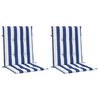 vidaXL 2 db kék és fehér csíkos szövet alacsony háttámlájú párna
