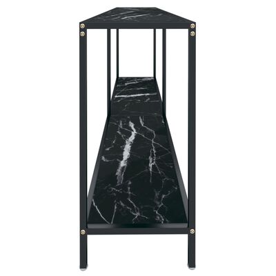 vidaXL fekete edzett üveg tálalóasztal 180 x 35 x 75,5 cm