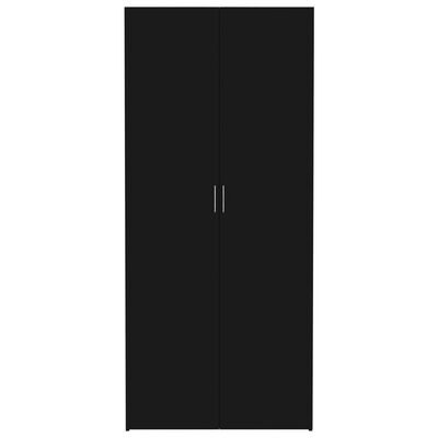vidaXL fekete forgácslap tárolószekrény 80 x 35,5 x 180 cm