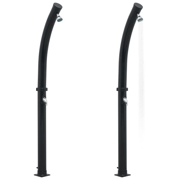 vidaXL fekete szolárzuhany 214 cm 20 L