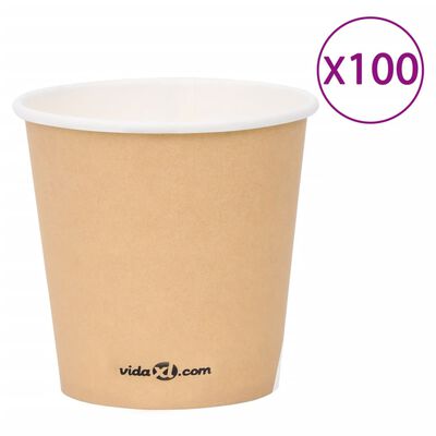 vidaXL 100 db barna kávés papírpohár 120 ml