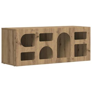 vidaXL TV szekr&eacute;ny ELST 100 x 35 x 40 cm Artisan t&ouml;lgy Szerelt Fa