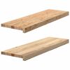 vidaXL 2 db t&ouml;m&ouml;r t&ouml;lgyfa l&eacute;pcsőfokok kezeletlen 80x25x2 cm