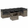 vidaXL 7 r&eacute;szes sz&uuml;rke polyrattan kerti &uuml;lőgarnit&uacute;ra p&aacute;rn&aacute;kkal