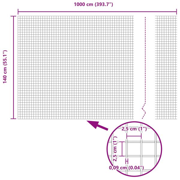 vidaXL Hegesztett Drótháló Kerítés Zöld 1.4 x 10 m Acél