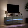 vidaXL szürke sonoma színű fali TV-szekrény LED-del 130x31x45 cm