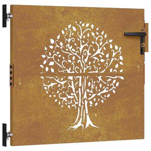 vidaXL rozsdasz&iacute;nű famint&aacute;s corten ac&eacute;l kerti kapu 85x75 cm