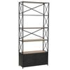 vidaXL t&ouml;m&ouml;r fenyő &eacute;s ac&eacute;l k&ouml;nyvespolc 80 x 32,5 x 180 cm