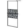 vidaXL fekete ESG &uuml;veg &eacute;s alum&iacute;nium zuhanyfal polccal 90 x 195 cm