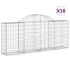 vidaXL 18 db &iacute;ves horganyzott vas gabion kos&aacute;r 200x30x80/100 cm