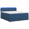 vidaXL Boxspring &aacute;gy matraccal LED szalagokkal K&eacute;k 200 x 200 cm Sz&ouml;vet