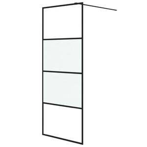 vidaXL fekete selyemmatt ESG &uuml;veg zuhanyfal 80 x 195 cm